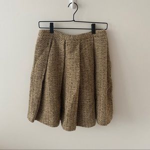 Tocca Tweed Wool Pleated Skirt